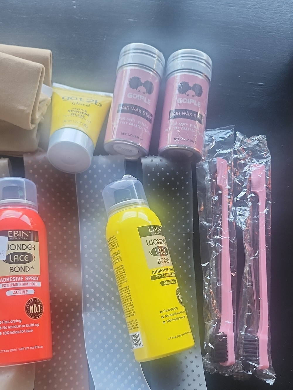 All EBIN Wonder Lace Bond + Yellow Adhesive Spray Hair Kit (Beige, Pink, Yellow) - Picture 2 of 3